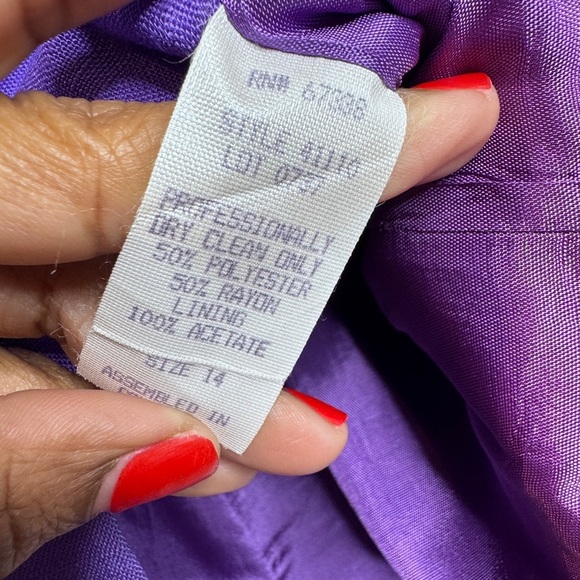 Vintage Karen Ellis Women’s Purple Two-Button Blazer - Picture 5 of 7